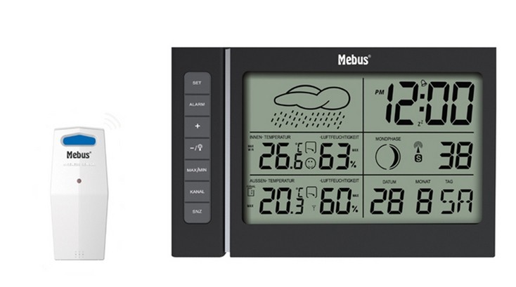 Mebus 40345 stazione meteorologica digitale Nero