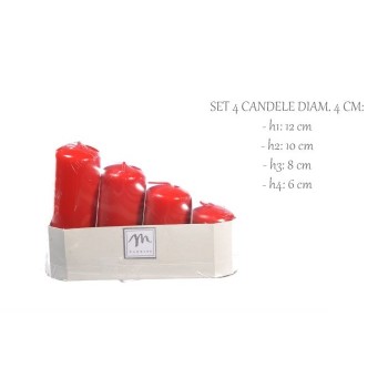CANDELA CERO ROSSO SET PZ.4...