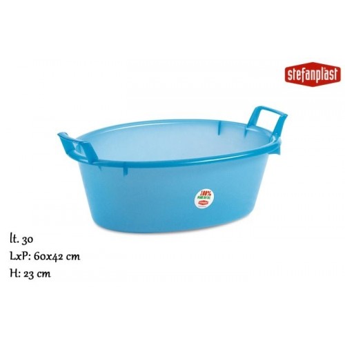 BACINELLA POLITENE OVALE AZZ. CM.60