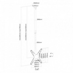 Newstar Supporto da soffitto per schermi LCD/LED/Plasma