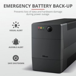 Trust Paxxon 800 VA 480 W 2 presa(e) AC
