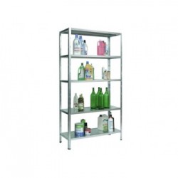Kit scaffalatura 5 ripiani in ferro zincato rinforzato cm 100x40xh.187 portata 65 kg per piano