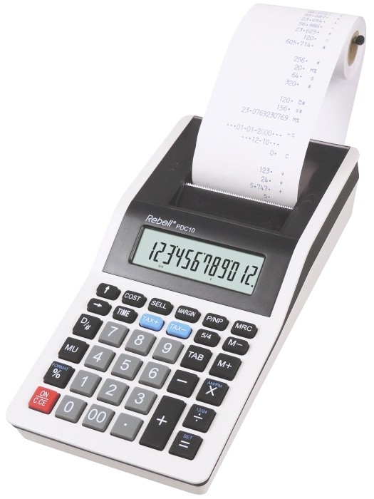 Rebell PDC 10 calcolatrice Desktop Calcolatrice con stampa Grigio