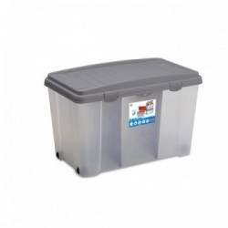 Contenitore Family Box con ruote e coperchio silver. Completo di 2 divisori rimovibili