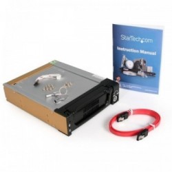 StarTech.com Cassetto rack portatile per disco rigido SATA da 5,25", robusto, in alluminio e di colore nero