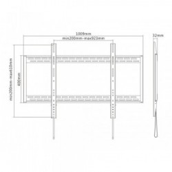 Multibrackets 8823 Supporto TV a parete 2,54 m (100") Nero