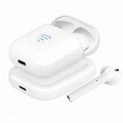 Area Stone C100+ - Auricolari a capsula con custodia di ricarica + Base di ricarica wireless, Bianco