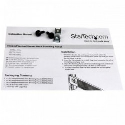 StarTech.com Pannello Cieco di chiusura per Armadi e Rack con fessure e cerniere 2U - Mascherina Frontale per Rack / Armadi