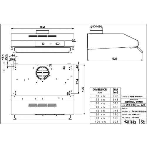 Faber TCH04 PLUS SS16A 741 - Cappa Aspirante ad...