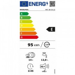Whirlpool WFC 3B+26 - Lavastoviglie da Libera Installazione, 14 Coperti, Classe E
