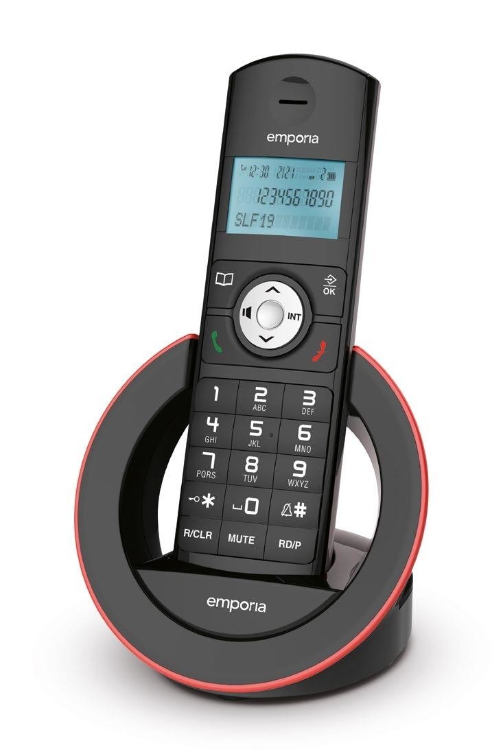 Emporia SLF19AB telefono Telefono DECT Identificatore di chiamata Nero, Rosso