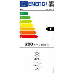 Miele FN 29273 ws - Congelatore Verticale, NoFrost, 370 Litri, Classe E