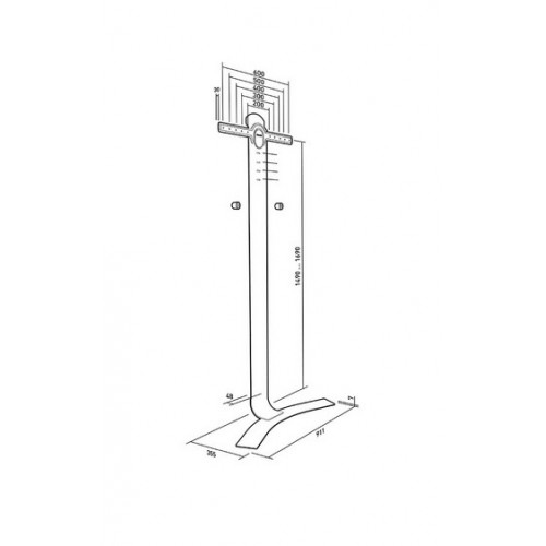 Erard STANDiT PRO 2,29 m (90") Nero, Bianco