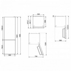 Smeg FC18EN1M - Frigorifero Combinato, 331 Litri, Classe E (A++), 59.5 x 186 x 68 cm