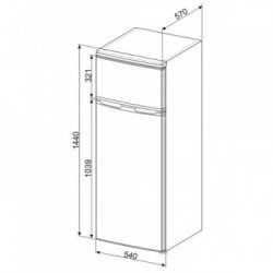 Smeg FD14FW - Frigorifero Doppia Porta, 213 Litri, Classe F (A+), 54 x 144 x 57 cm