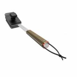 Traeger spazzola, setole in nylon, struttura in acciaio, impugnatura in legno, passante per appendere