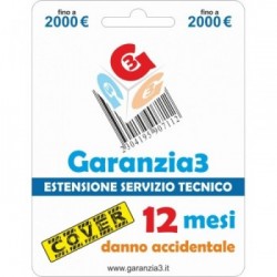 Garanzia3 2000 Virtuale - Estensione di Servizio Tecnico per Danno Accidentale, Copertura 2000 euro