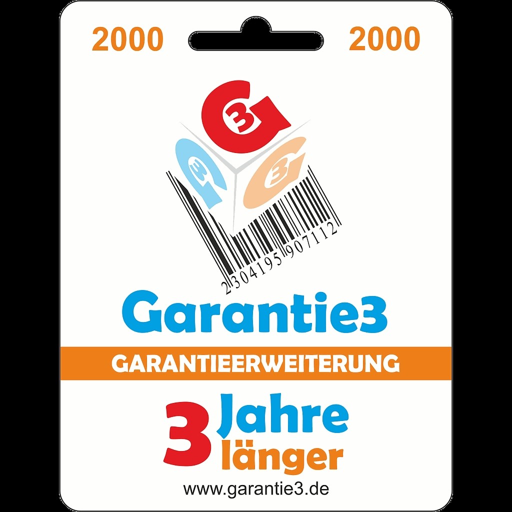 Garantie3 2000 - 3 Jahre Garantieerweiterung, Obergrenze 2000 Euro
