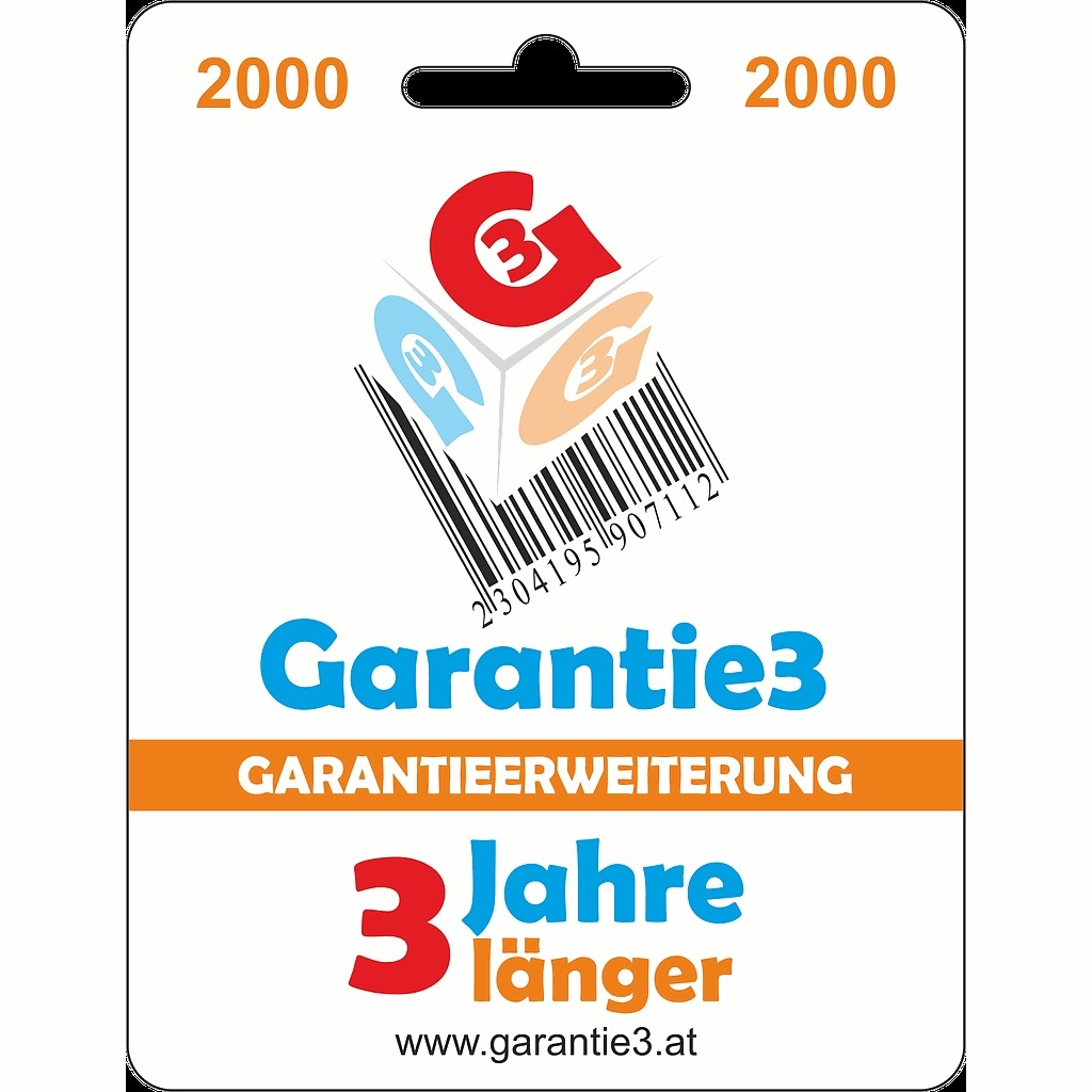 Garantie3 2000 - 3 Jahre Garantieerweiterung, Obergrenze 2000&euro