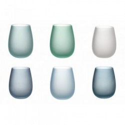 Villa D'Este Home Tivoli 'Shades of Blue', Set 6 Bicchieri Acqua Frosted