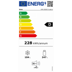 Miele KFN 29283 D edt/cs - Frigorifero Combinato da Libera Installazione, 351 Litri, Classe D