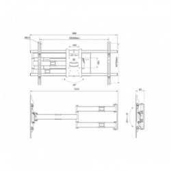 Multibrackets 6874 Supporto TV a parete 190,5 cm (75") Nero, Bianco