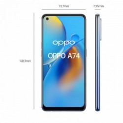 OPPO A74 Smartphone, 175g, Display 6.43" FHD+ AMOLED, 4 Fotocamere 48MP, RAM 6GB + ROM 128GB Espandibile, Batteria 5000mAh,