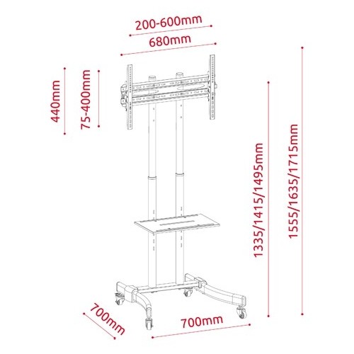 G.B.S. Elettronica PRO-3770 177,8 cm (70") Nero