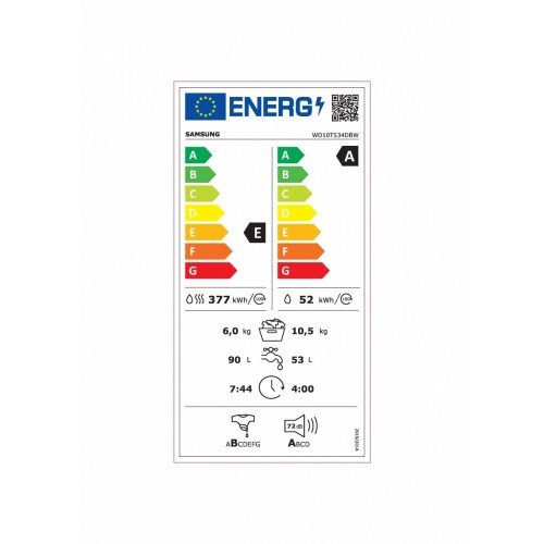 Samsung WD10T534DBW - Lavasciuga AiControl,...