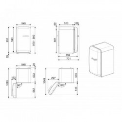 Smeg FAB10LBL5 - Frigorifero Monoporta Anni '50, Nero, Cerniere a Sinistra, Classe E (A+++)