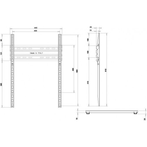 ITB OM06203 Supporto TV a parete 2,24 m (88") Nero