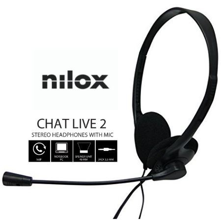 Nilox CHAT LIVE 2 Cuffie Auricolare Connettore 3.5 mm Nero