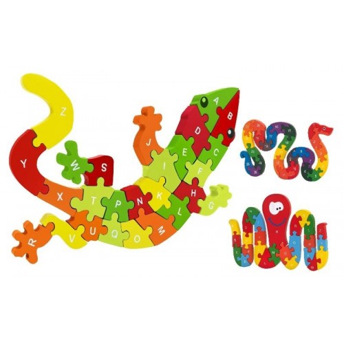 PUZZLE LEGNO 26PZ LETTERE/NUMERI 3ASS