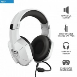 Trust GXT 323W Carus Cuffia Padiglione auricolare Connettore 3.5 mm Bianco