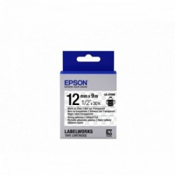 Epson Nastro fondo Trasparente per testo Nero, altamente adesivo 12/9 LK-4TBW