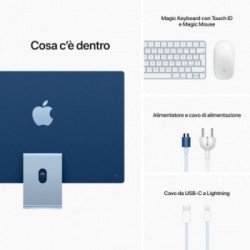 Apple iMac 24" con display Retina 4.5K (Chip M1 con GPU 8-core, 256GB SSD) *ESTENSIONE GARANZIA3 3 ANNI IN PIU' in omaggio*