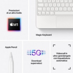 Apple iPad Pro 11" con Chip M1 (terza gen.) Wi-Fi + Cellular 512GB - Argento