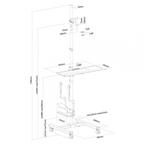 Neomounts by Newstar Stazione di lavoro mobile...