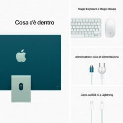 Apple iMac 24" con display Retina 4.5K (Chip M1 con GPU 7-core, 256GB SSD) *ESTENSIONE GARANZIA3 3 ANNI IN PIU' in omaggio*