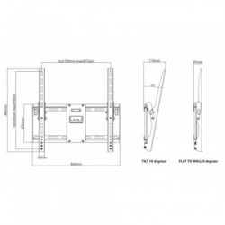 Multibrackets 4012 Supporto TV a parete 165,1 cm (65") Nero