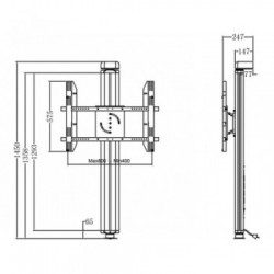 Multibrackets 2128 Supporto per display espositivi 190,5 cm (75") Nero