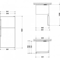 Whirlpool W84TE 72 X 2 - Frigorifero Doppia Porta, 587 Litri, Classe E, 75 x 186 x 84 cm