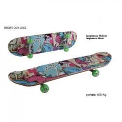 SKATEBOARD LEGNO C/RUOTE C/LUCE   232