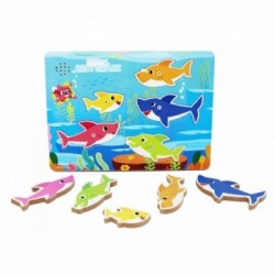 Spin Master Pinkfong Baby Shark - Puzzle a Incastro in Legno con Cazone Baby Shark Doo Doo Doo