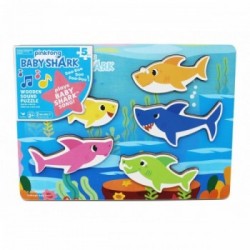 Spin Master Pinkfong Baby Shark - Puzzle a Incastro in Legno con Cazone Baby Shark Doo Doo Doo