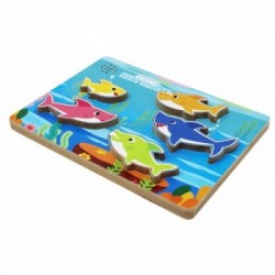 Spin Master Pinkfong Baby Shark - Puzzle a Incastro in Legno con Cazone Baby Shark Doo Doo Doo