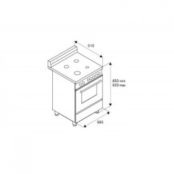La Germania AMN654GXV - Cucina Americana con Forno a Gas, Inox, 60x50 cm