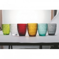 Villa D'Este Home Tivoli 'Mexico', Set 6 Bicchieri Acqua 280 ml, Colori Assortiti