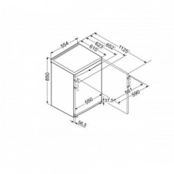 Liebherr TP 1414 - Frigorifero da Tavolo Comfort, 121 Litri, Classe F, 85 x 55.4 x 62.3 cm