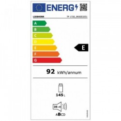 Liebherr TP1720-22 - Frigorifero da Tavolo, Libera Installazione, 145 Litri, Classe E, 85 x 60.1 x 62.8 cm